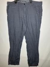 Calvin Klein Pants Gray Linen Blend Casual Trousers Men  s 40x32