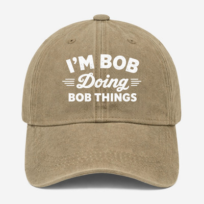 Funny Bob Hat Personalized Name Gift Washed Dad Baseball Cap Humor Birthday Gift