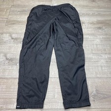 Nike Track Pants Women L Black Vintage Nylon Zip Ankle Athletic Warm Up Jogger