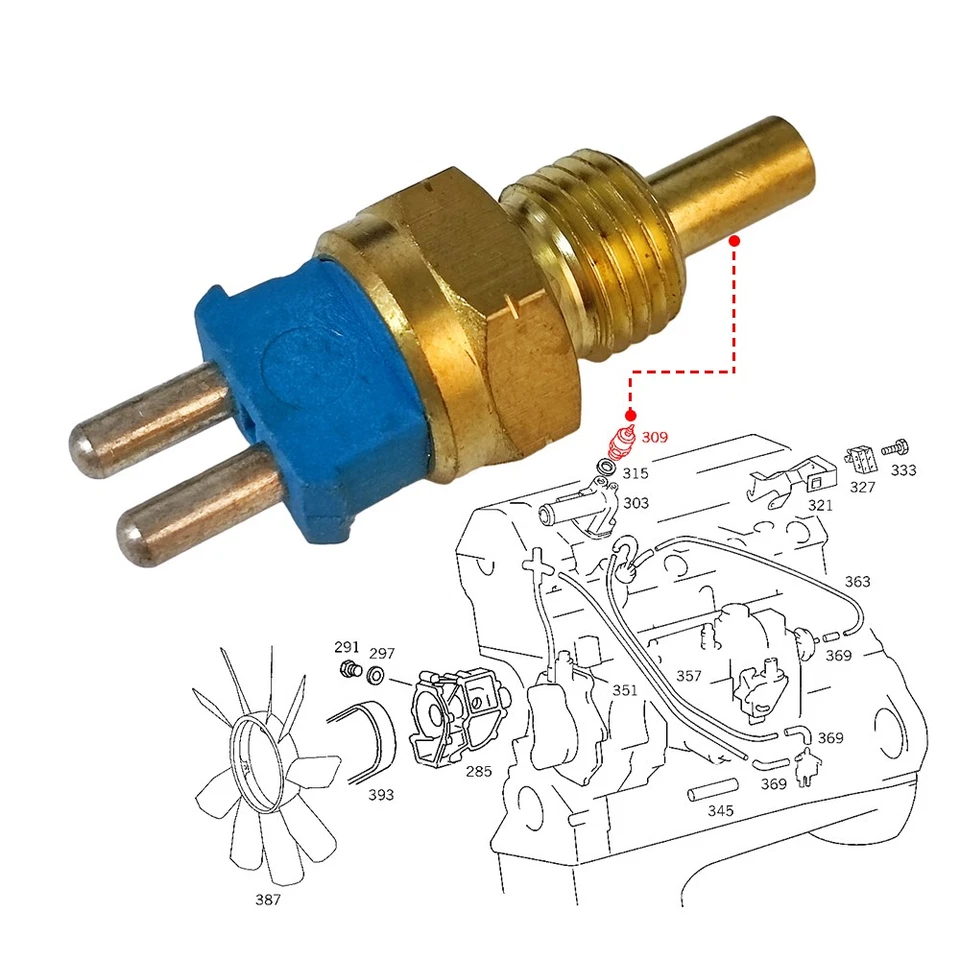 Temperature Sensor 0085424517 For Benz W202 S202 W463 W140 W124 R129 E/G-Class - Image 2 of 4