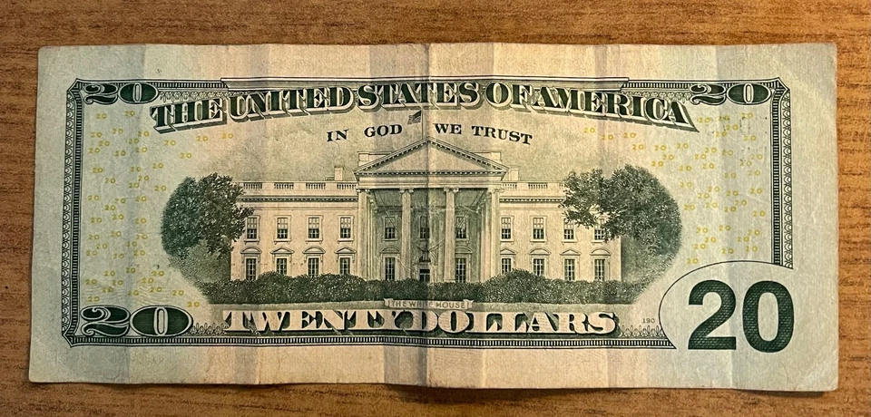 2006 U.S. TWENTY DOLLAR BILL FOUR OF A KIND TWO PAIRS REPEATER LATE NITE BARGAIN - Image 2 of 2