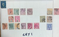 Ceylon - Album Page of Victoria & EVII Stamps (CEY1)