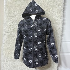 Reversible Skull Print Zip-Up Hoodie