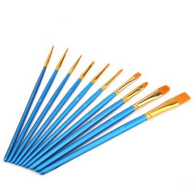 10x Children Drawing Nylon Hair Paint Brush Set Art Craft Painting Watercolo SET