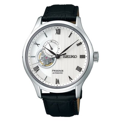SEIKO Presage SSA379J1 Zen Garden Open Heart Skeleton White Dial Watch WARRANTY