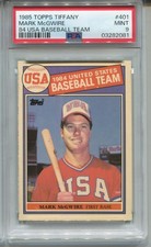 1985 Topps TIFFANY Mark McGwire Rookie Card PSA 9 MINT USA Baseball #401 Graded