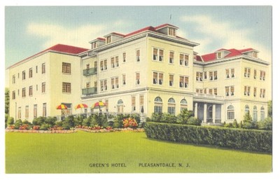 Pleasandale WEST ORANGE NJ - Green's Hotel JEWISH INTEREST 1940s Linen Postcard