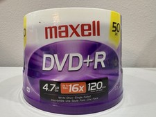 MAXELL DVD+R 50 Pack Recordable Discs 8x Speed 120 Mins 4.7 Gb BRAND NEW SEALED