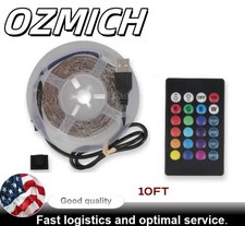 10FT Led Strip Lights with Remote and Power Supply Color Changing 5V USB