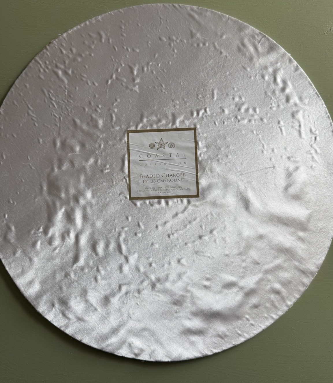 Set Of 2 Coastal Collection Colorful Crab Beaded  15” Placemat Charger NEW India