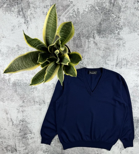 Pull pull italien col V vintage Christian Dior Monsieur pure laine Lana