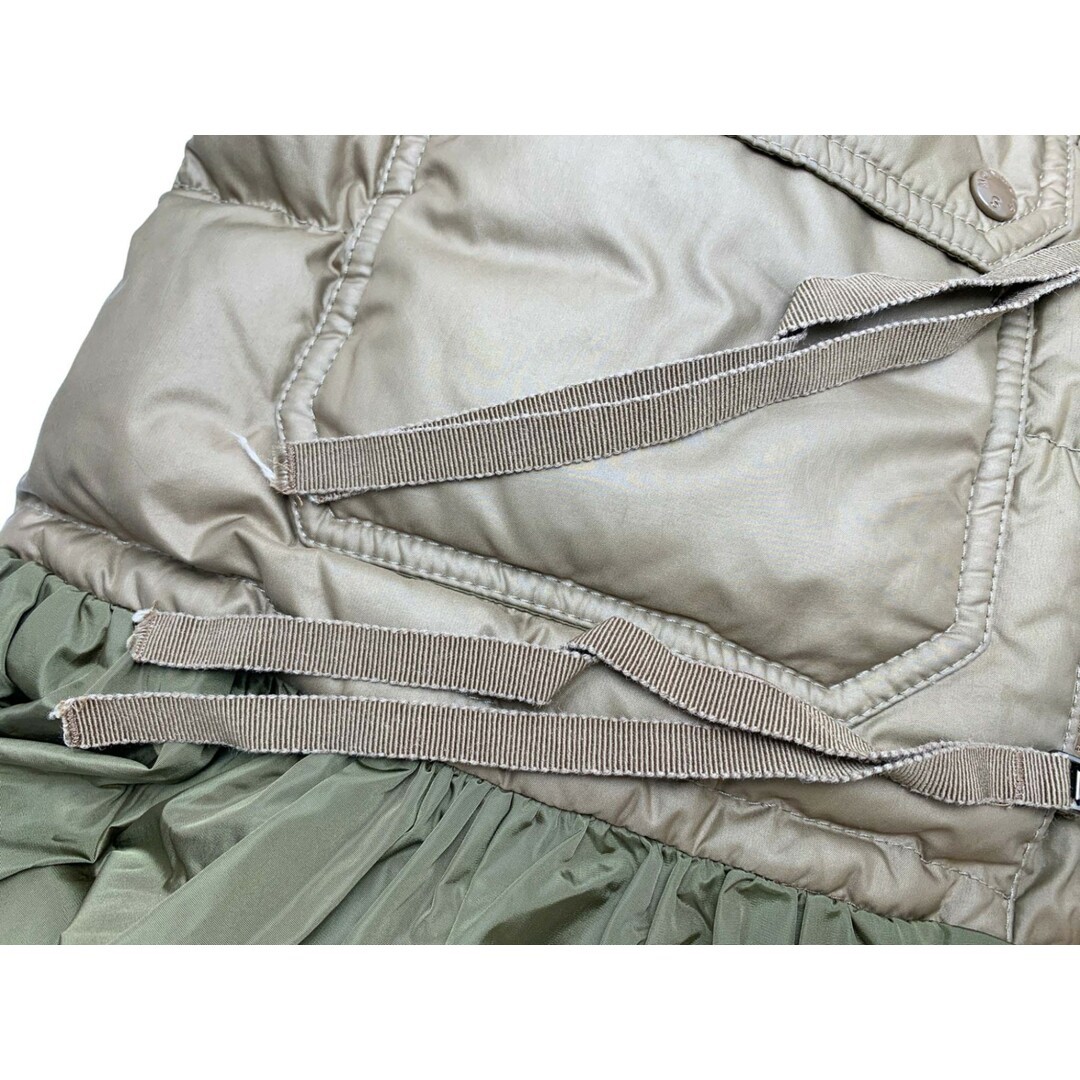 Moncler Khaki SERI GIUBBOTTO Down Coat Outerwear Hem Ruffle Size 0 Used MARJ-0 thumbnail 7