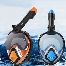 New Full Face Adult Panoramic View Snorkeling Mask Dry Top System Snorkeling Kit