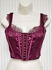 Victoria Secret Dream Angels Burgundy Lace-Up Corset Top Size- Medium