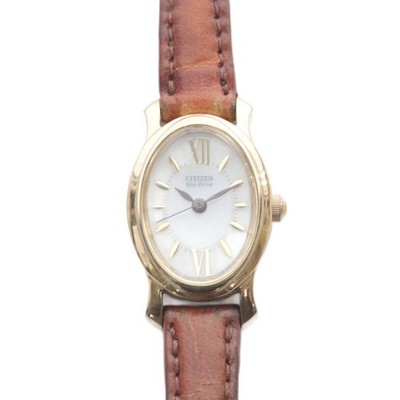 Citizen Eco-Drive Ladies Watch 25mm Brown Leather Band Analog B+Grade