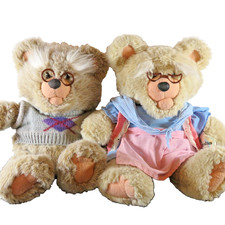 Grandma Grandpa Snuggables Teddy Bear Graphics International Stuffed Animal 1983
