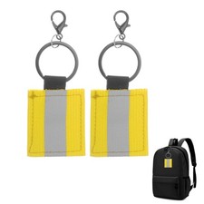 Pendentif Réfléchissant pour Sac, Vélo, Fauteuil Roulant, Jaune, 2 Pcs