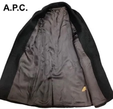 A.P.C. Chesterfield Coat XS Men Charcoal Wool Made in Poland Excellent Conditio