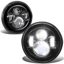 Fit 07-18 Jeep Wrangler Jk Led Drl Projector Headlights Head Lamps Black Housing