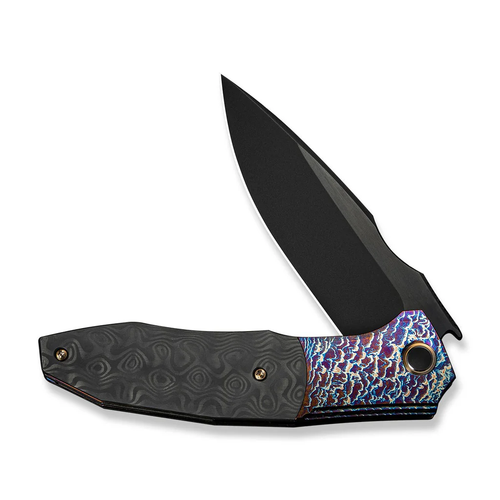 WE Knife Archeozoic 23091-3 Rose Carbon Fiber Flamed Titanium M390 Steel Knife