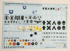 Warhammer 40k Space Marine Vehicle Transfer Sheet - New OOP- 4 Factions 2023
