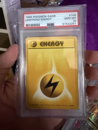 1999 POKEMON BASE SET UNLIMITED #100 LIGHTNING ENERGY PSA 10