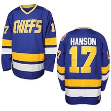 Hanson Brothers Hockey Jersey 16 Charlestown Chiefs 17 Large, 17hanson Blue 