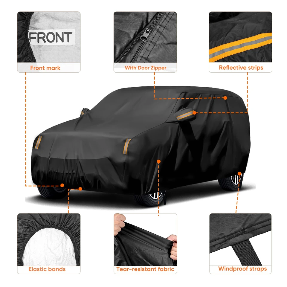 XXL SUV Car Cover Indoor Outdoor Storage Waterproof Dust Sun UV For GMC Yukon - Image 3 of 4