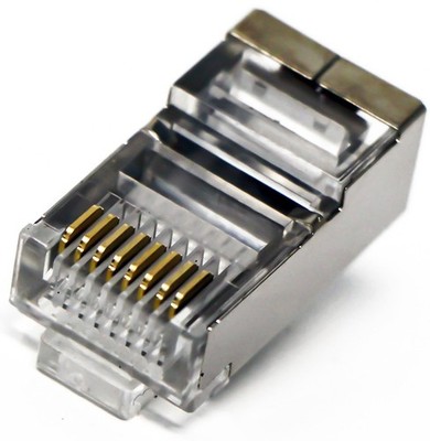 TP806 Shielded RJ45 CAT5 CAT5E Crimp Connector (100 Pack Bag) 8P8C STP Ethern...