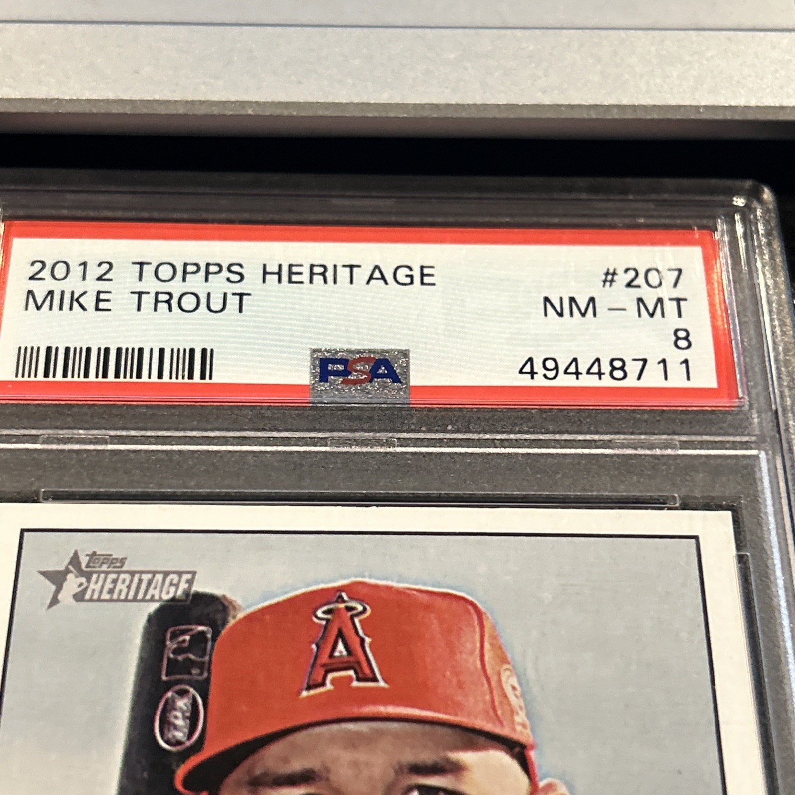 2012 Topps Heritage #207 Mike Trout PSA 8 NM-MT view 5