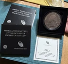 2012-P 5 oz Burnished ATB Hawaii Volcanoes Silver Coin (Box, CoA)