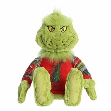 Aurora - Dr. Seuss - 9.5" Ugly Sweater Light-Up Grinch Festive Stuffed Animal