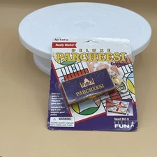 Vintage Basic Fun Keychain Parcheesi Miniature Board Game Item 547-0