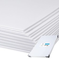 15pack 18x24 Blank Corrugated Yard Signs, 4 MM White Poster Board for Happy B...