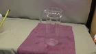 Vtg  Heavy Clear Glass  Pitcher abt 10 inches tall