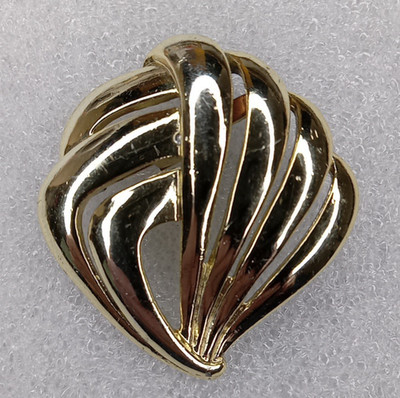Open Sea Shell Style Metal Brooch Pin