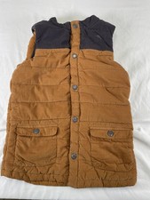 Tommy Bahama Boys Khaki Brown and Blue Corduroy Vest Snap Down Casual 10/12