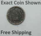 1863 Copper Nickel Indian Head Civil War Cent Free Shipping