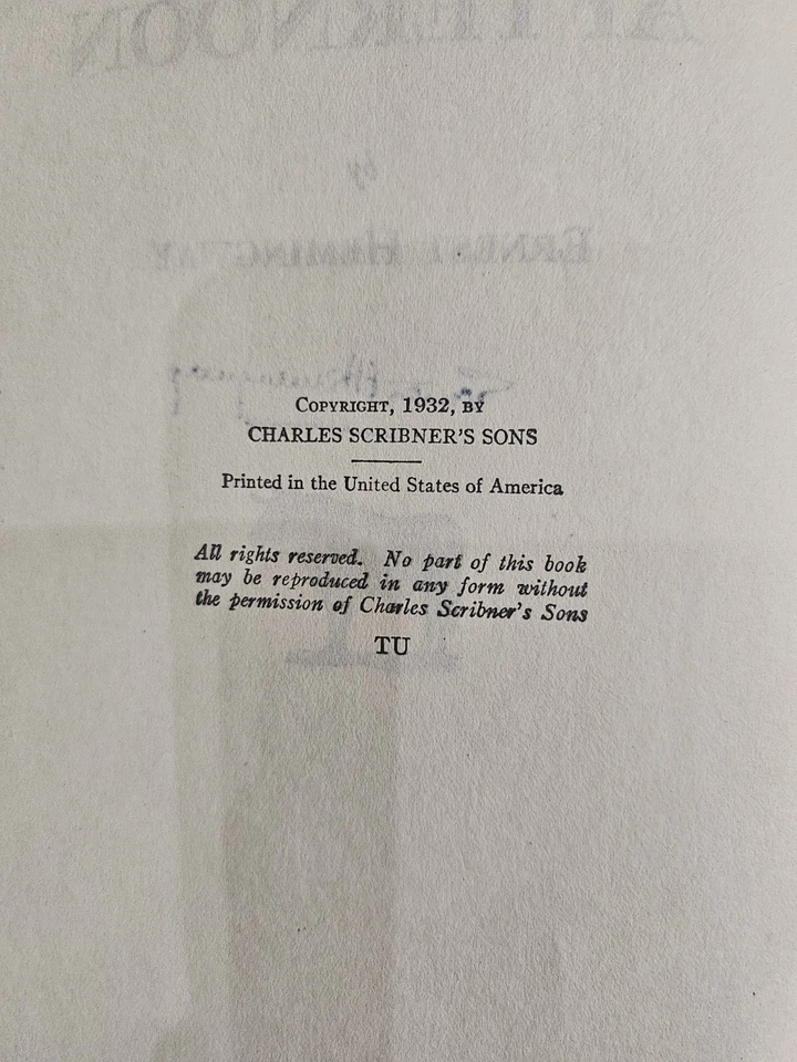 Signed - Ernest Hemingway, Death on the Afternoon (Published 1932 - 1st Edt) - Image 4 of 4