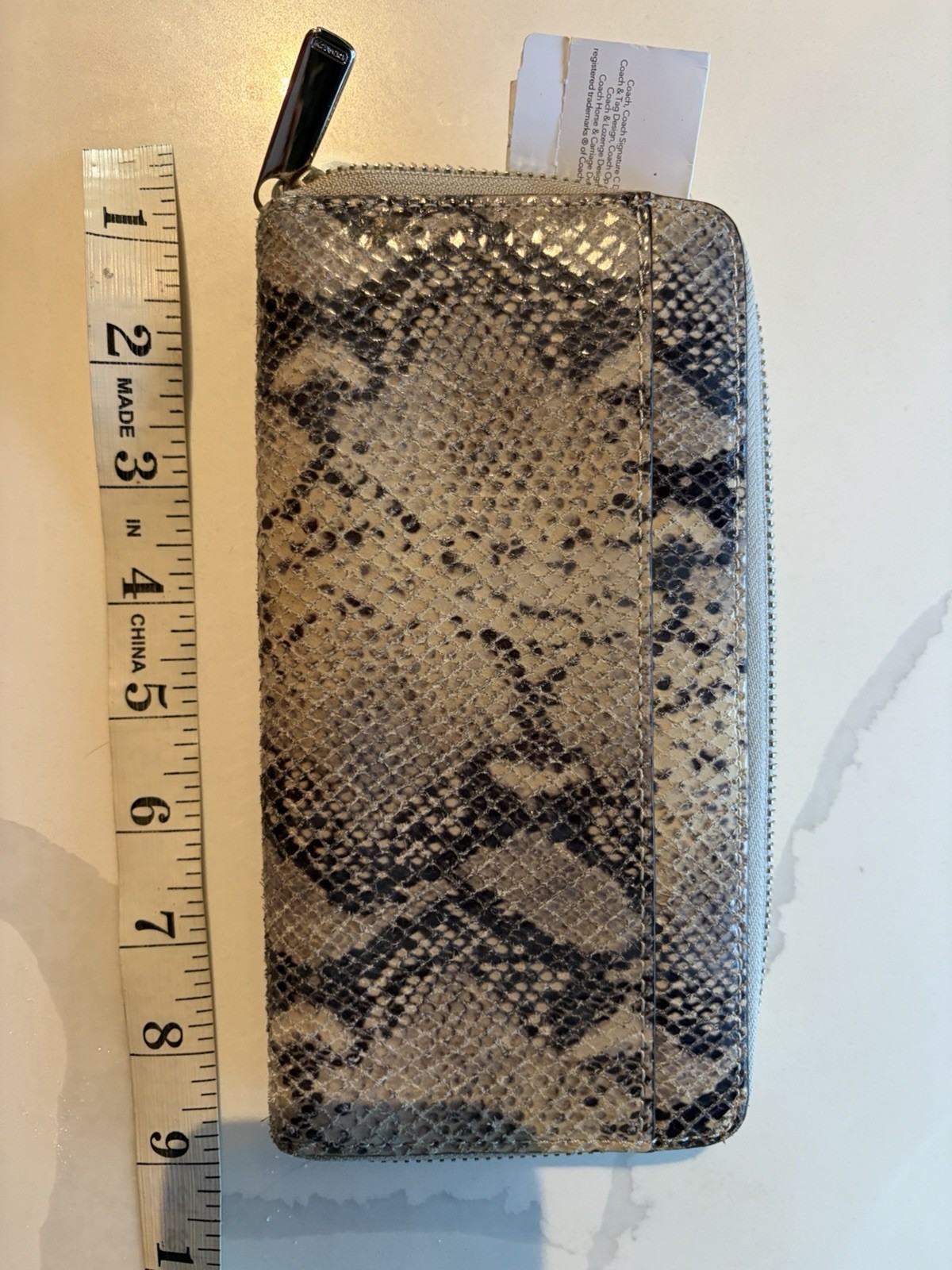 COACH Exotic Swagger Python Embossed Leather  Zip… - image 2