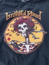 Grateful Dead Sweatshirt Bertha Skeleton and Roses Long Sleeve Black Size XS