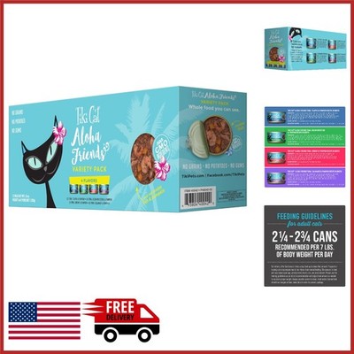 Aloha Friends Wet Cat Food 12 Cans Seafood Tuna Pumpkin Grain Free Nutrition