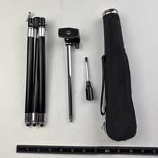 Vintage Folding Camera Tripod 9-44  Chrome Black w/ Case Patent 55836