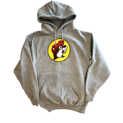 Buc-ees Hoodie Gray Long Sleeve Sweatshirt Mens Size Small Bucees Pullover