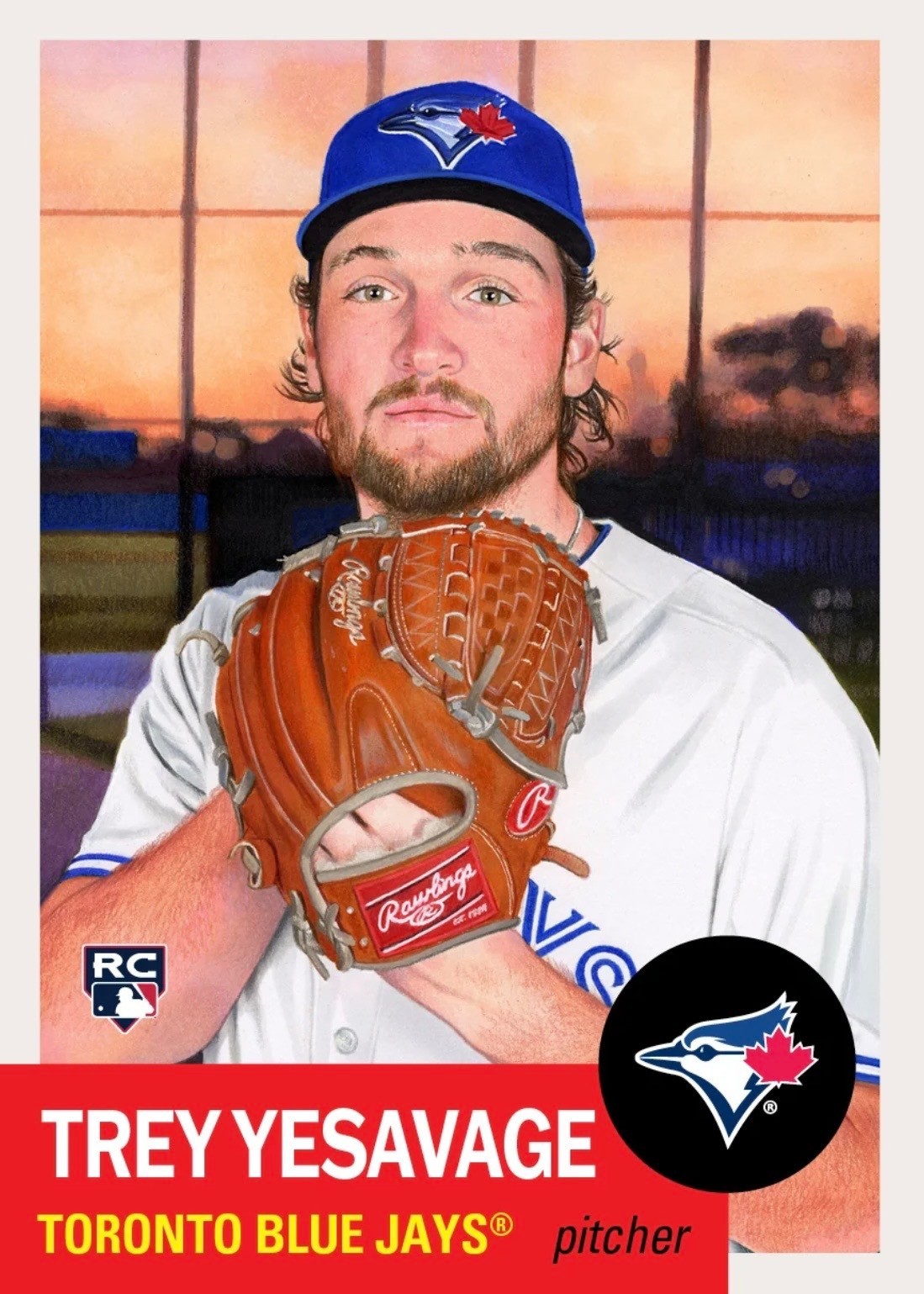 TOPPS BASEBALL MLB LIVING SET ROOKIE CARD TORONTO BLUE JAYS TREY YESAVAGE #938
