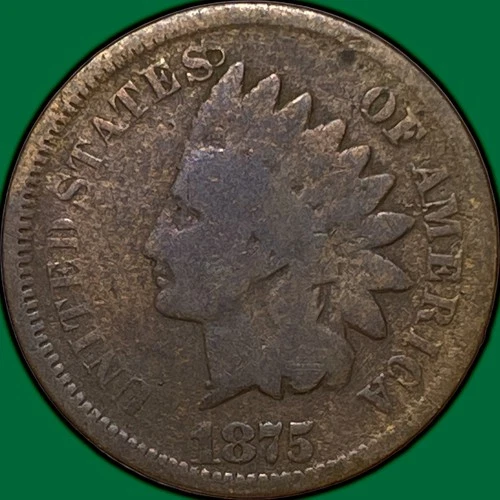 1875 Indian Head Cent Good G Coin #29650
