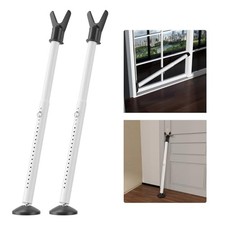 Door Security Bar 2 Pack, Heavy Duty Metal Door Stoppers, 2 in 1 Adjustable Door