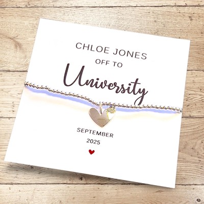 Off to University I Good Luck at University I Uni I Silber Armband I Neu