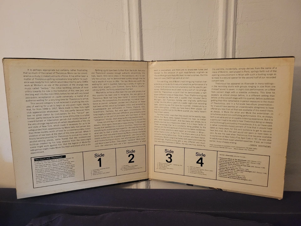 Thelonious Monk.Two Hours.Orig.Riverside 9460-61.(2 Lp's).Reel Tape/Mic.Logo.Ex - Image 3 of 4