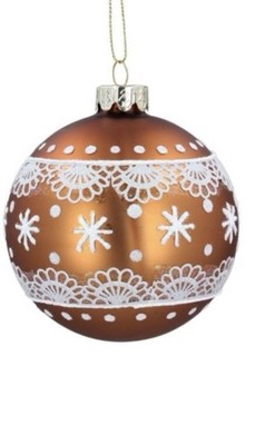Gisela Graham Iced Lace Lebkuchen Glaskugel - Auswahl aus 2 Designs